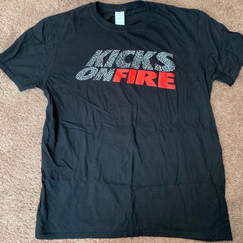 Two t shirts kicks on fire